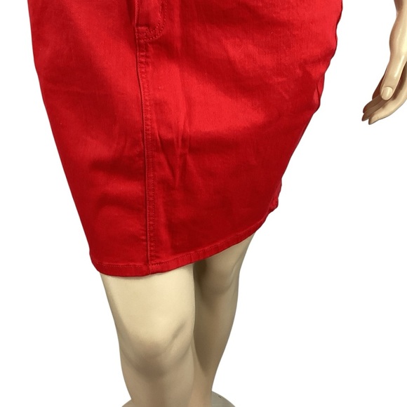 Torrid Red Denim Mini Pencil Skirt Size 18 - Picture 3 of 7